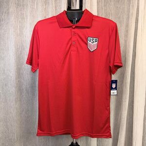 USA U.S. Soccer Men’s Red Polo Shirt Size Medium NWT USMNT Icon Sports